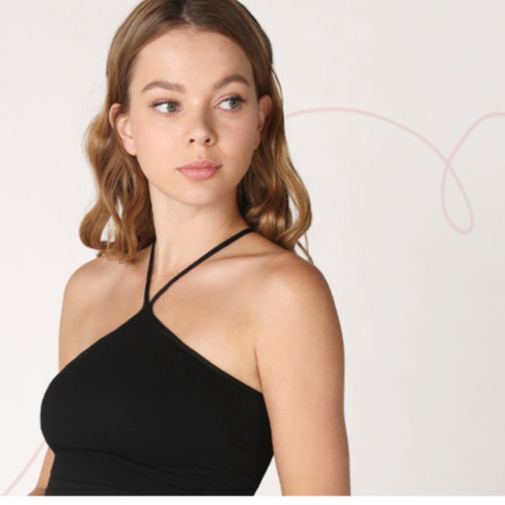 Nikibiki Ribbed Halter Bralette One Size New